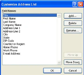 Gambar 7. 3 Kotak Dialog Customize  Address List 