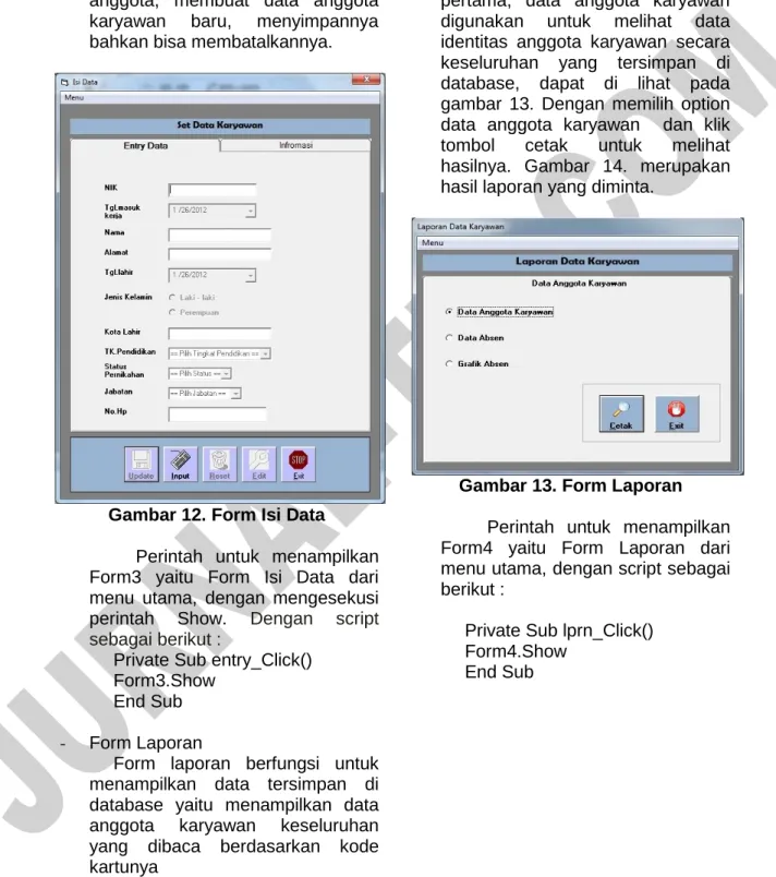 Gambar 12. Form Isi Data 