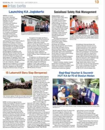 Gambar 1.2. Majalah internal “KONTAK” PT. Kereta Api Indonesia  (Persero) edisi Oktober 2015 (Sumber: Divisi Humas) 