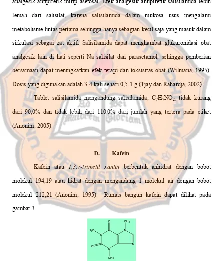 Tablet salisilamida mengandung salisilamida, C7H7NO2, tidak kurang 