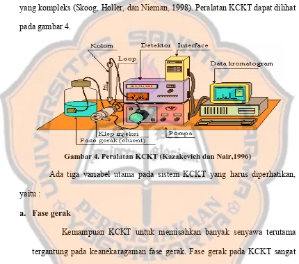 Gambar 4. Peralatan KCKT (Kazakevich dan Nair,1996) 