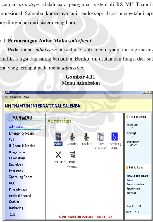 Gambar 4.11     Menu Admission 