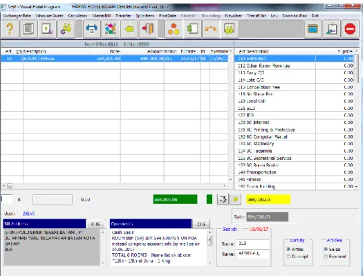 Gambar 4.2 Front Office Billing 