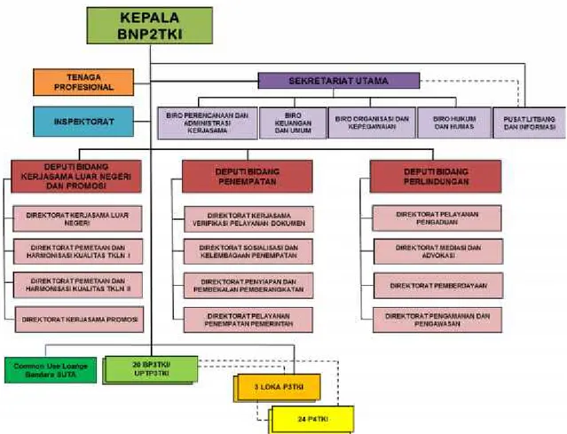 Gambar 1. Struktur Organisasi BNP2TKI