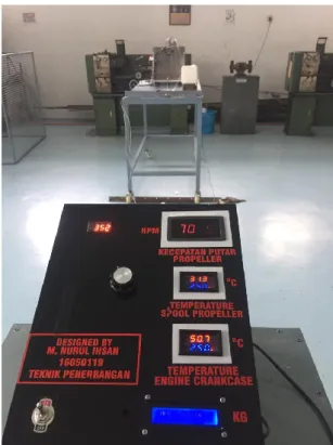 Gambar 18. Proses Percobaan Pengujian pada Propeller Test Bench 