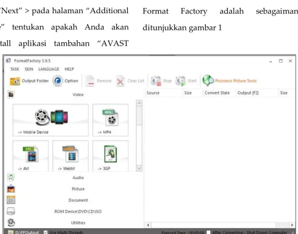 Gambar 1. Aplikasi Format Factory 