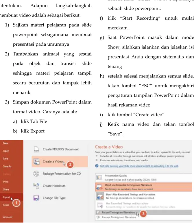 Gambar 2. Export video pada Ms. Powerpoint 
