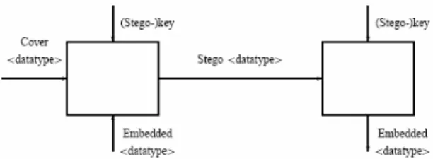 Gambar 1. Proses steganografi dengan metode  embedding 