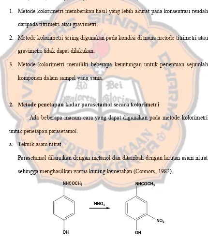 Gambar 6. Reaksi parasetamol dengan asam nitrat (Connors, 1982) 