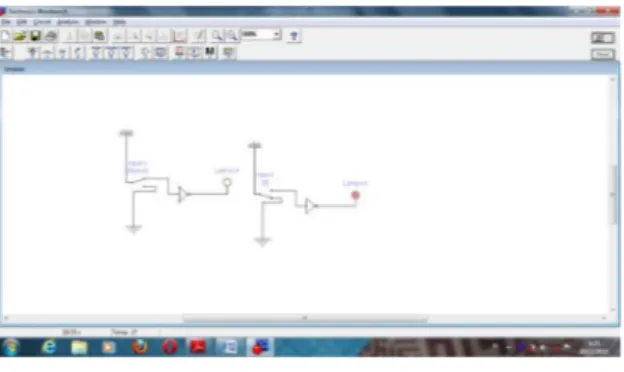 Gambar 3. Hasil percobaan gerbang NOT 