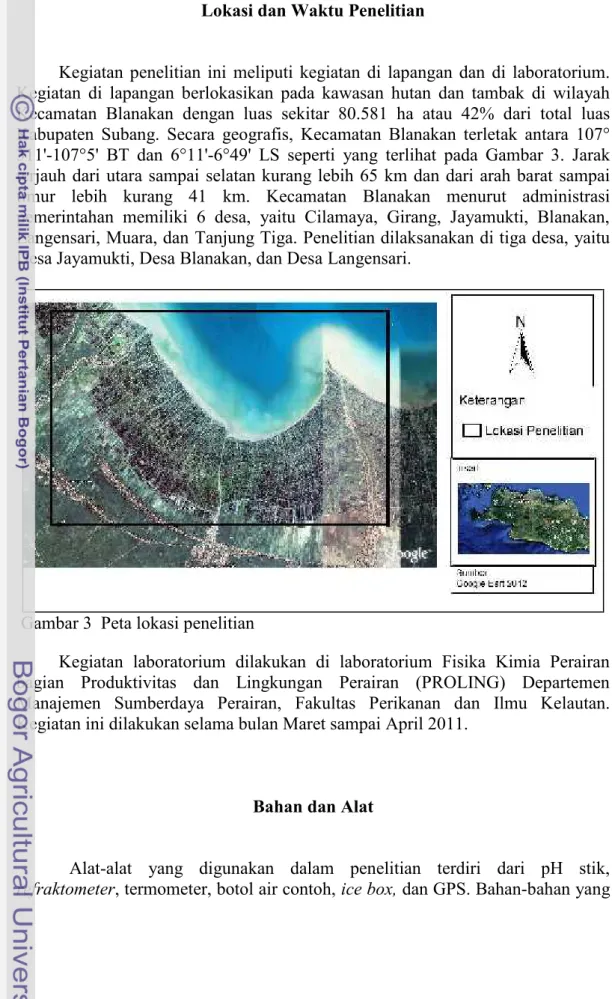 Gambar 3 Peta lokasi penelitian