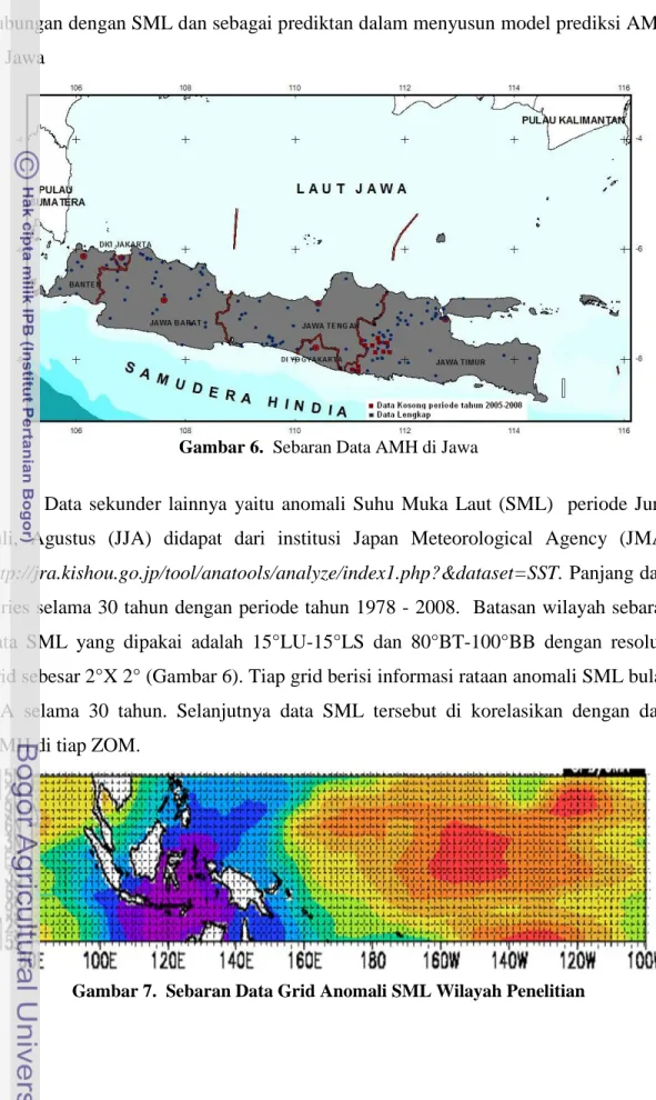 Gambar 6.  Sebaran Data AMH di Jawa 