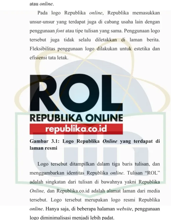 Gambar 3.1: Logo Republika Online  yang terdapat di  laman resmi 