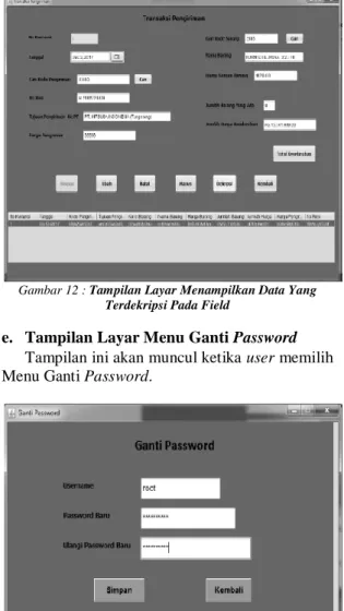 Gambar 13 : Tampilan Layar Menu Ganti Password 