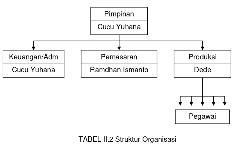 TABEL II.2 Struktur Organisasi 