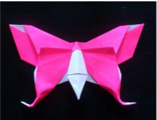 Gambar 2.13. Origami kupu-kupu bentuk 1        (Sumber : Cara Buat Origami)  