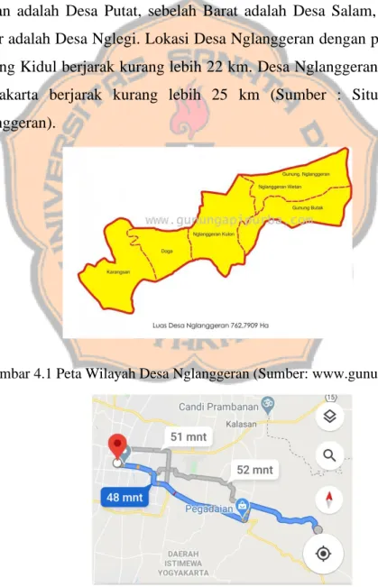 Gambar 4.1 Peta Wilayah Desa Nglanggeran (Sumber: www.gunungapipurba.com) 