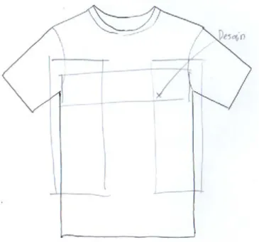 Gambar 28: Layout Desain T-Shirt 002  (Sumber: Dokumentasi Pribadi Penulis)  b.  Rough Layout 