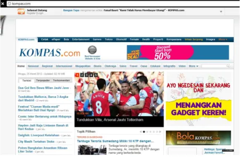 Gambar 3. 2 : Webpage KOMPAS.com 