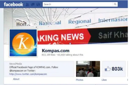 Gambar 3. 11 : Fans Page Facebook KOMPAS.com 