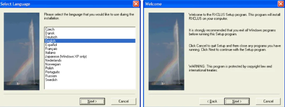 Gambar 6: Jendela Select Language dan Welcome 