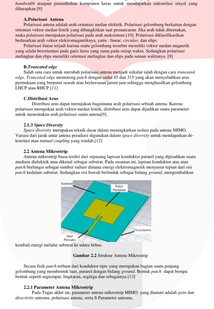 Gambar 2.2 Struktur Antena Mikrostrip 