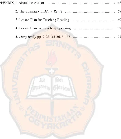 TABLE OF APPENDICES 