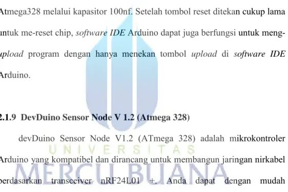 Gambar 2.8     Tampak atas dan bawah DevDuino Sensor Node V 1.2  (Atmega 328) 