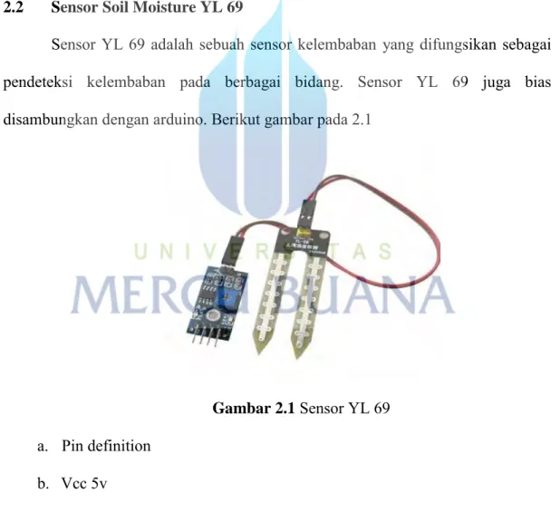 Gambar 2.1  Sensor YL 69  a.  Pin definition 