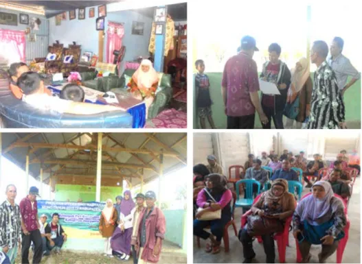 Gambar 1.  Kegiatan pada program  pembinaan  bimbingan dan penyuluhan bagi Kelompok  P3A Kecamatan Turatea Kabupaten Jeneponto 