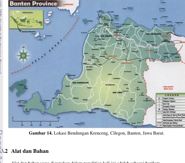 Gambar 14. Lokasi Bendungan Krenceng, Cilegon, Banten, Jawa Barat. 