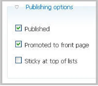 Gambar berikut ini memperlihatkan pilihan yang terdapat  pada Publishing options yaitu: 