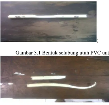 Gambar 3.1 Bentuk selubung utuh PVC untuk pengujian tarik 