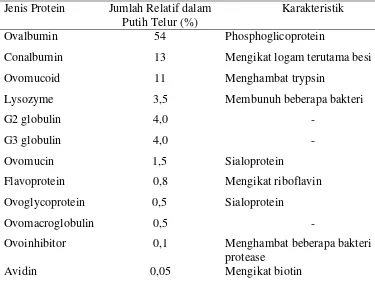 Tabel 4. Protein dalam Putih Telur 