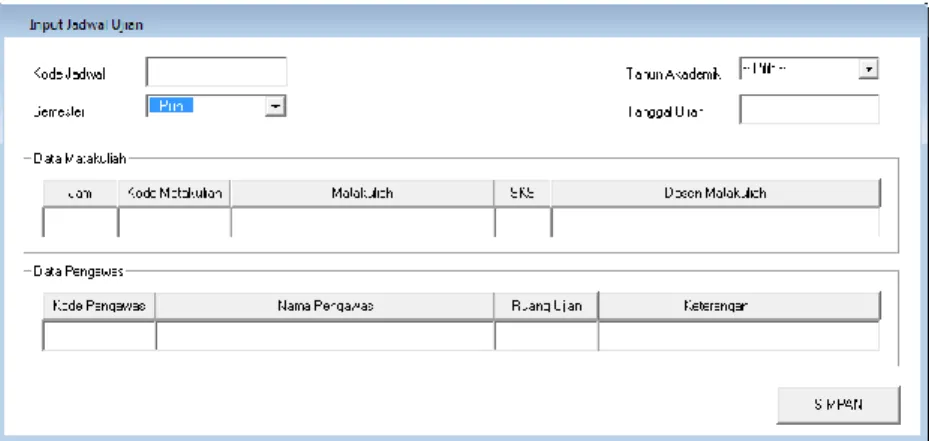 Gambar 2. Halaman input jadwal ujian 