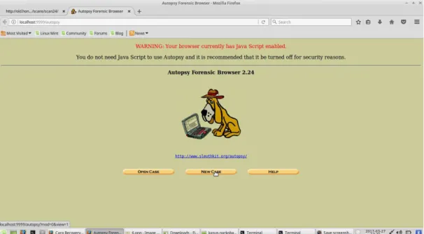 Gambar 7. Tampilan localhost autopsy 