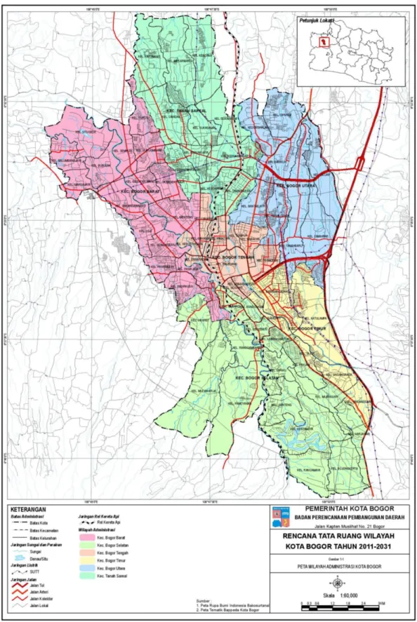 Gambar 1.1 Peta RTRW Kota Bogor 