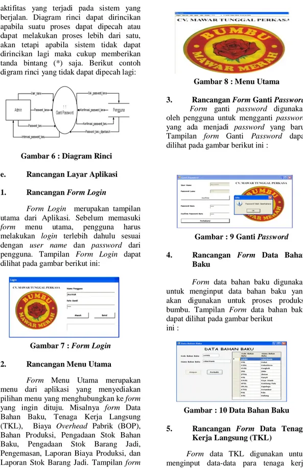 Gambar 7 : Form Login  2.  Rancangan Menu Utama 