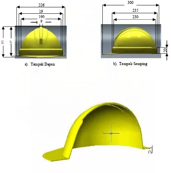 Gambar 4.1  Dimensi helm 