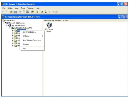 Gambar 2.2 Pembuatan Database melalui Enterprise Manager