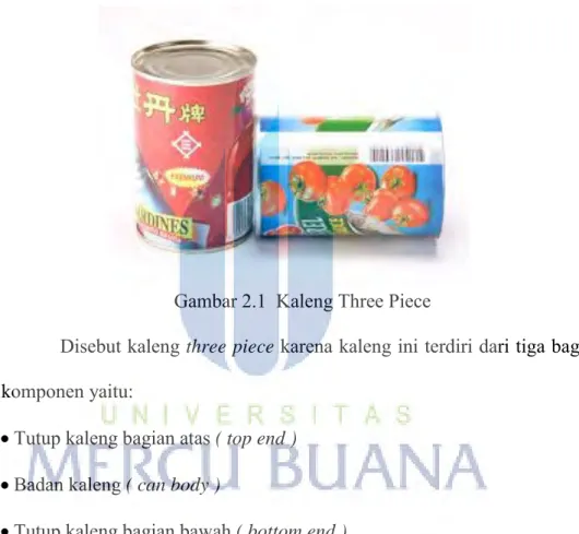 Gambar 2.1  Kaleng Three Piece 