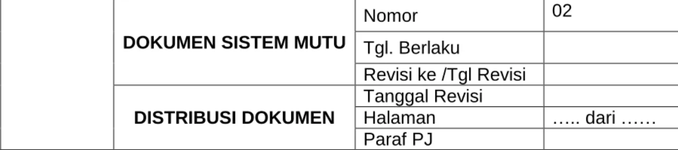 Tabel Distribusi Dokumen 