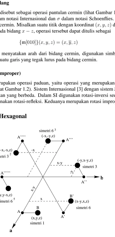 Gambar 1.3: Posisi ekuivalen dalam sistem heksagonal.