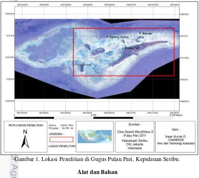 Gambar 1. Lokasi Penelitian di Gugus Pulau Pari, Kepulauan Seribu. 