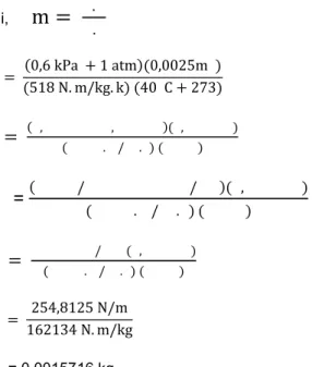 Tabel 4.5 : Hasil Pengamatan Tekanan  (kPa) Konstan Dengan Volume isian 16 Kg