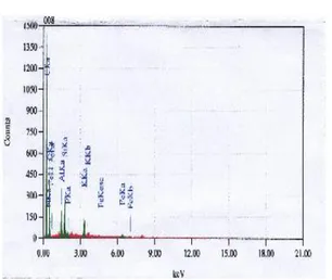 Gambar 1. XRF data untuk arang  cangkang   sawit dengan temperatur 500 o C