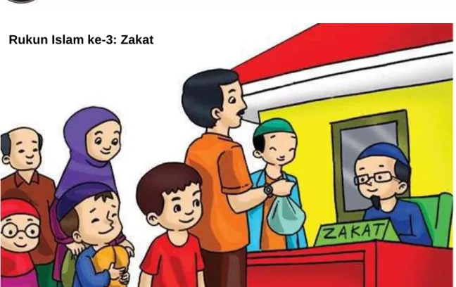 Gambar 4. Penyerahan Zakat – Sumber Gambar: https://www.ebookanak.com 