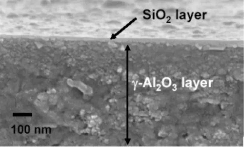 Gambar 8.  Gambar struktur mikro-gamma alumina dan lapisan SiO 2 . [7]