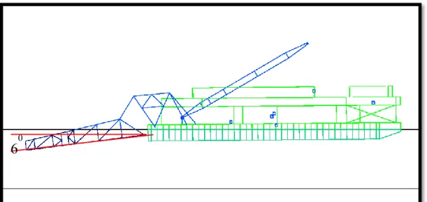 Gambar 4.1 Desain Barge untuk Stinger 6 0  tanpa Mooring 