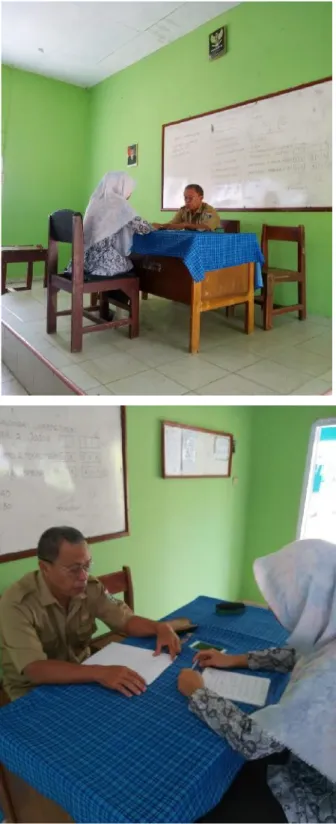 Foto 2 : Wawancara dengan Bapak Hafzon Exaputra, M.Pd Kepala Sekolah SMP Negeri 2 Pekalongan Lampung Timur pada tanggal 27 Agustus2018